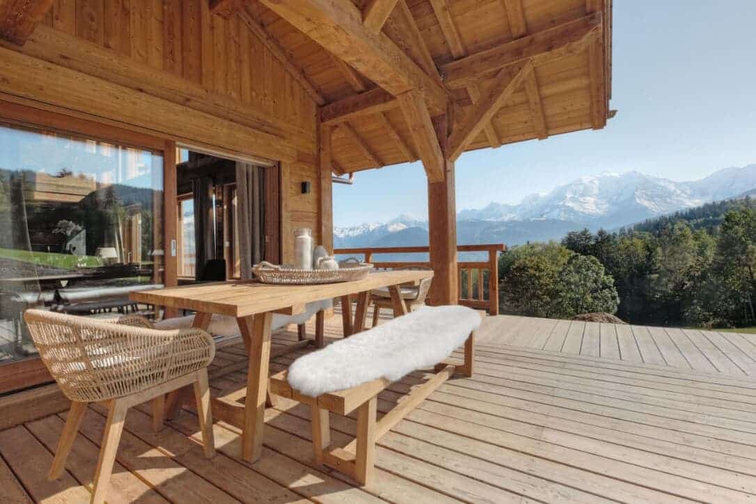 Terrasse avec vue sur le Mont-Blanc - Chalet My View